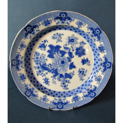 1021 - Three blue and white transfer ware dishes including a Wedgwood Waterlily pattern example, example sh... 