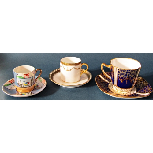 1026 - A collection of twelve 19th century and later coffee and tea cups and saucers