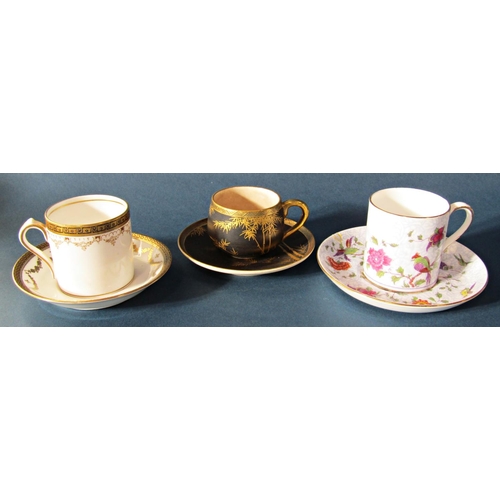 1026 - A collection of twelve 19th century and later coffee and tea cups and saucers