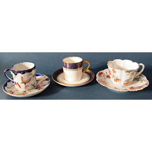 1026 - A collection of twelve 19th century and later coffee and tea cups and saucers