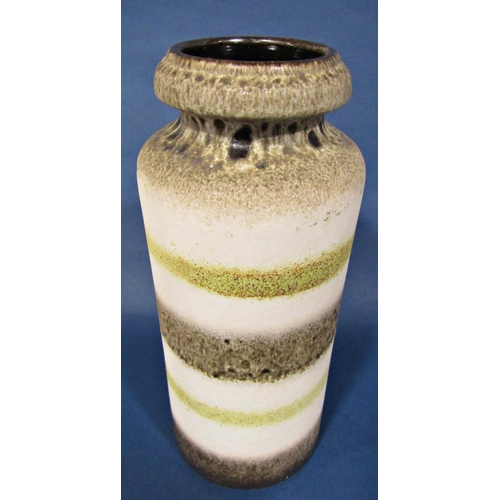 1029 - Three west German ceramic lava vessel with running glaze finish