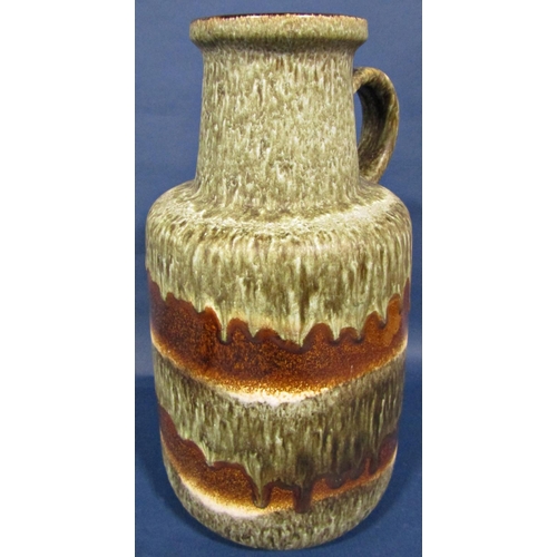 1029 - Three west German ceramic lava vessel with running glaze finish