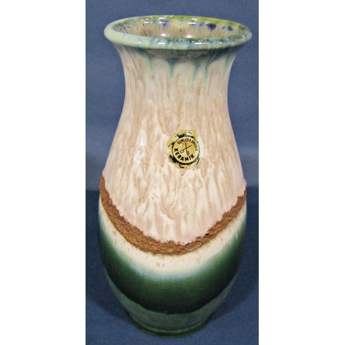 1029 - Three west German ceramic lava vessel with running glaze finish