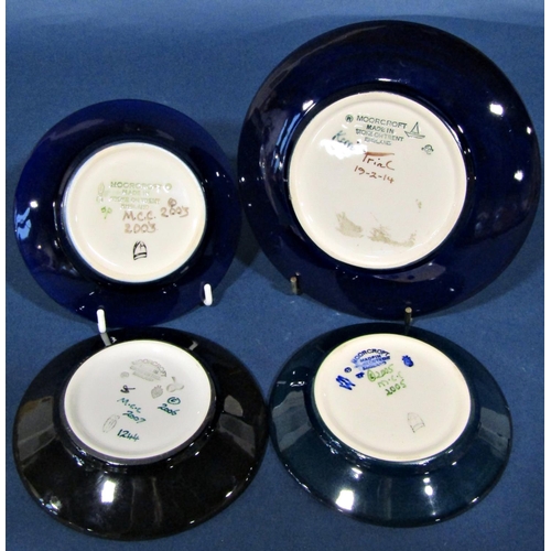 1041 - Four Moorcroft dishes all with floral detail, c.2010