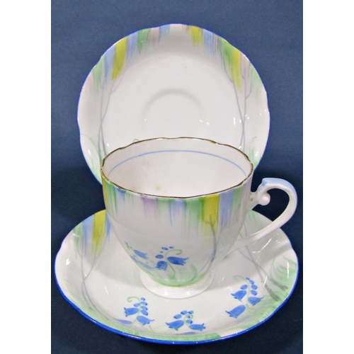 1050 - A Grafton china tea service for six with bluebell detail