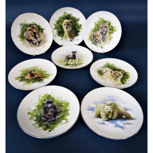 1102A - A collection of eight David Shepherd Conservation Foundation collectors plates by Wedgwood with boxe... 