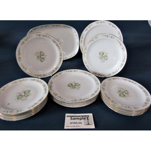 1119 - A Duchess Green Sleeves pattern tea and dinner service for six, together with additional Bavarian po... 