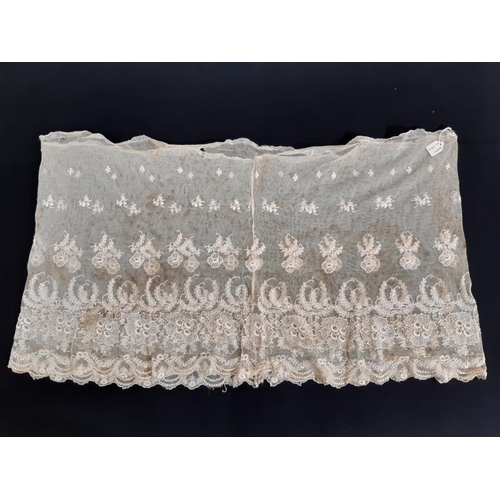 1607 - Collection of early 20th century women's garments and lace accessories including a lace/net shift dr... 