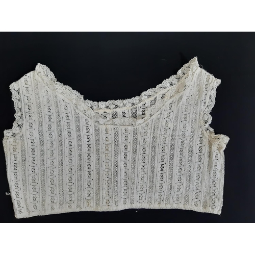 1607 - Collection of early 20th century women's garments and lace accessories including a lace/net shift dr... 