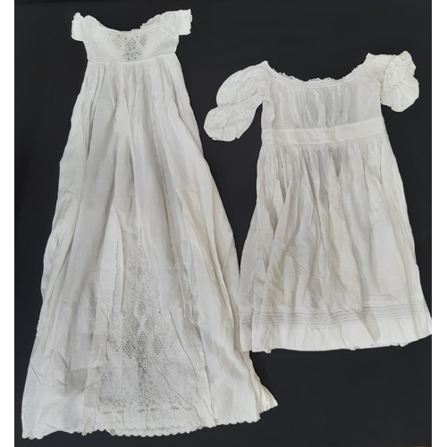 1603 - Eight late 19th/ early 20th century good quality baby gowns, mostly hand stitched, with various desi... 