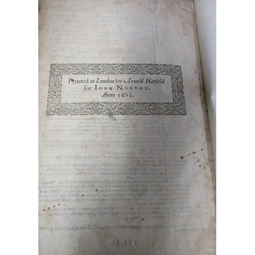 235 - Rebound edition of Cornelius Tacitus Annales, printed in London by Arnold Hatfield for John Norton, ... 