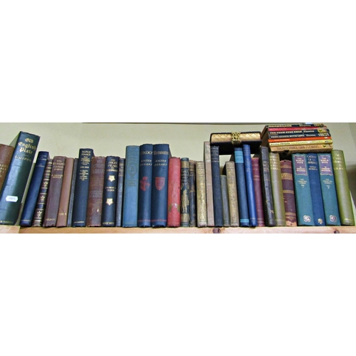 304 - An extensive collection of mixed books many with ornate bindings, also including a number of vintage... 