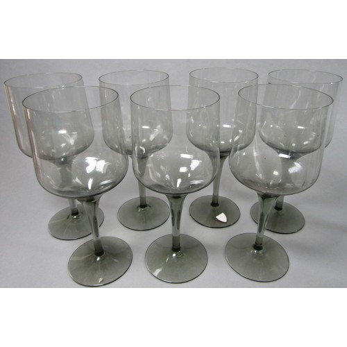 1147 - A collection of Orrefors Rhapsody Smoky grey wine glasses, eleven small wines, 17cm tall, five clare... 