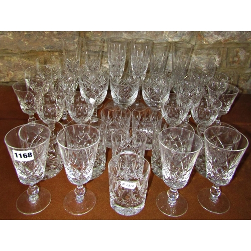 1162 - A large quantity of 20th century cut glass, including Champagne flutes and bowls, red and white wine... 