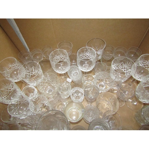 1162 - A large quantity of 20th century cut glass, including Champagne flutes and bowls, red and white wine... 