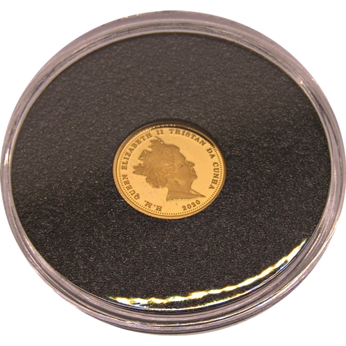 458 - Proof quarter sovereign 2020, Centenary of the Unknown Warrior, Tristan da Cunha, case