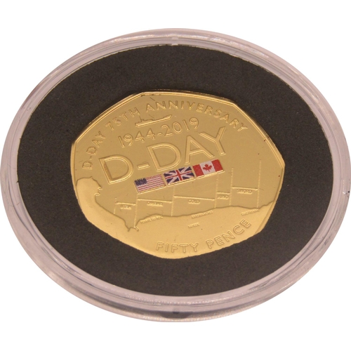 460 - Proof Pobjoy Mint 50p D Day limited 495 cased