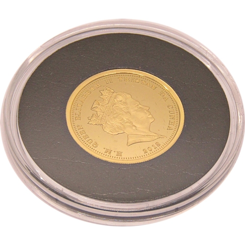 461 - Proof £1 coin, Centenary of World War One, Tristan Da Cunha, limited 499, cased