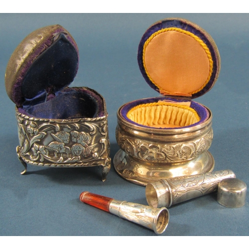 1269A - A mixed selection of small silver items including two pin cushions, two small hand mirrors and silve... 