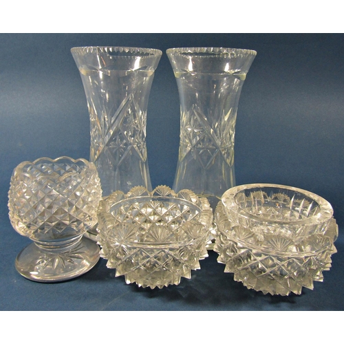 1131 - A quantity of mixed cut glass, including a water jug, various styles of glasses, tealight holders, c... 