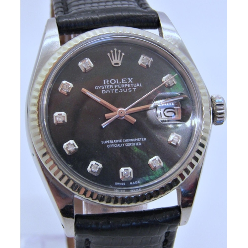 1470 - Rolex Oyster Perpetual date just with blue diamond dial, 1972, currently running