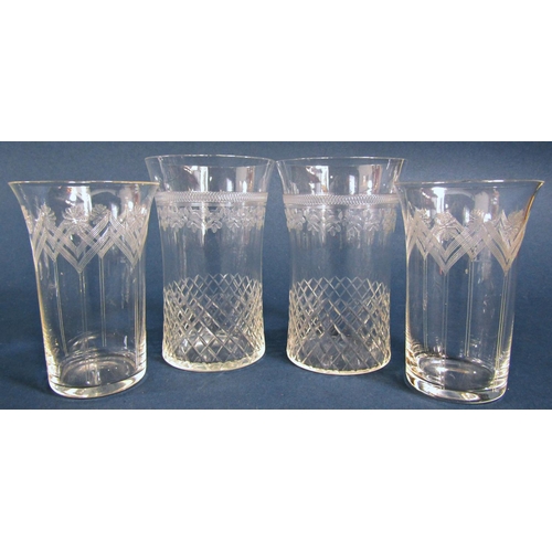 1148 - A quantity of very fine Victorian glasses, four gold rimmed Champagne bowls