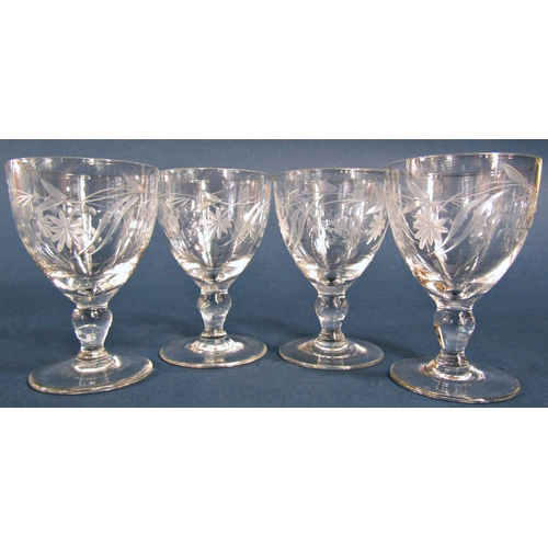 1148 - A quantity of very fine Victorian glasses, four gold rimmed Champagne bowls