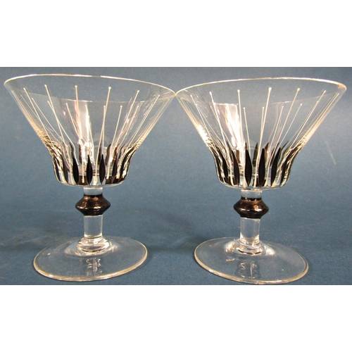 1148 - A quantity of very fine Victorian glasses, four gold rimmed Champagne bowls