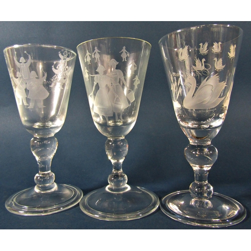 1157 - A limited edition set of The Caithness Engraving Christmas Goblet  spanning the years 1975 - 1986 re... 