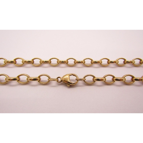 1278 - 9ct belcher link chain necklace, maker 'CC', 24.2g