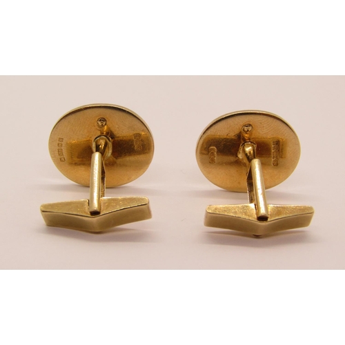 1285 - Pair of Masonic 9ct cufflinks, maker Eric Wallace Nicholls, Birmingham 1982, 12.2g