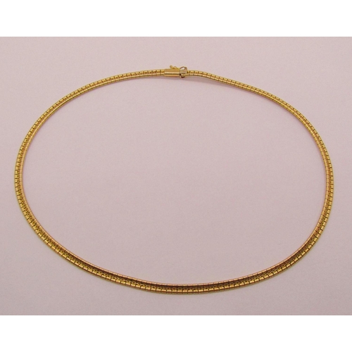 1297 - 18ct flat link collar necklace, 24.3g