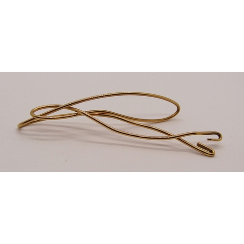 1313 - 9ct gold wire, possibly for spectacles, 9.1g (af)