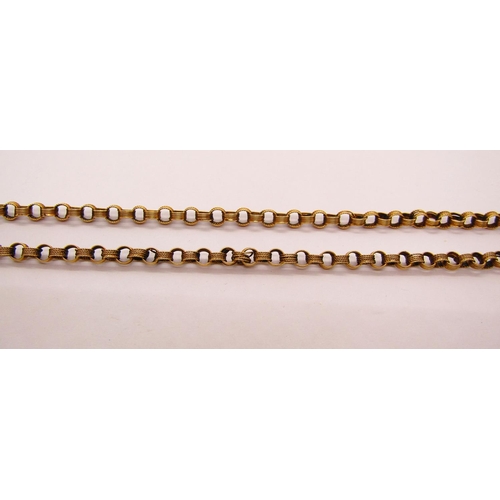 1338 - 1970s 9ct fancy belcher link chain necklace, 16.1g