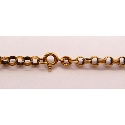 1338 - 1970s 9ct fancy belcher link chain necklace, 16.1g