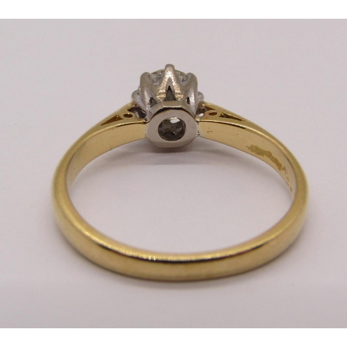 1343 - 18ct diamond solitaire ring, 0.45ct approx, maker 'LJ', Birmingham 1998, size H/I, 2.2g