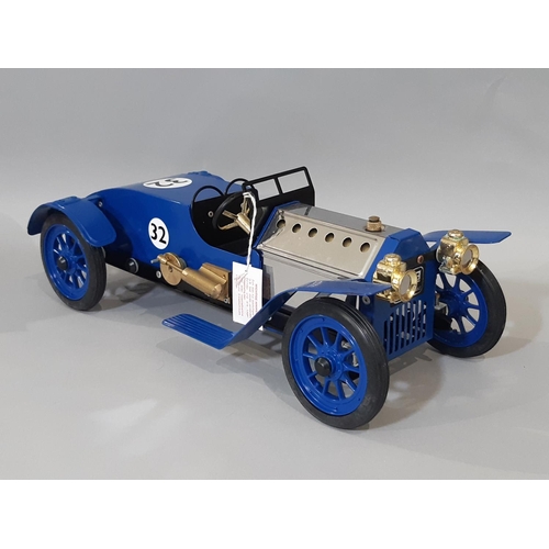 367 - A boxed Mamod live steam 'Le Mans Racer No.LM1' not tested, blue livery with racing number 32, appea... 