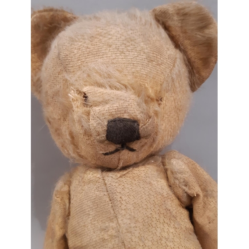 372 - Pair of  teddy bears century teddy bears for restoration, both with  stitched nose and mouth, wood w... 