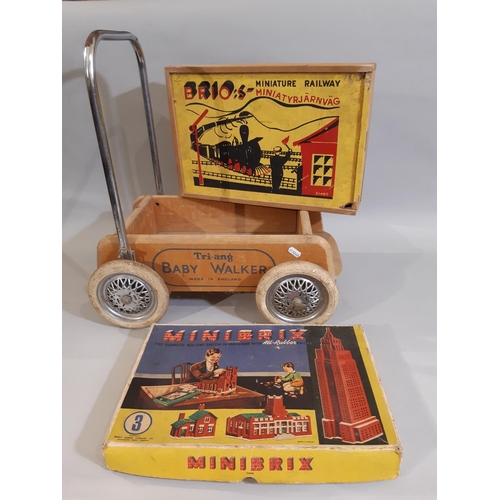 332 - Vintage toys including 'Giner' pond yacht, large multi levelled toy garage, (both for restoration), ... 