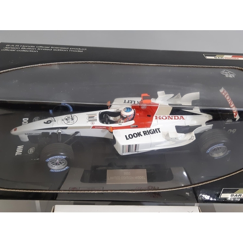 345 - 5 boxed Formula 1 model racing cars by Paul's Model Art, made for Honda and Mercedes teams, includin... 