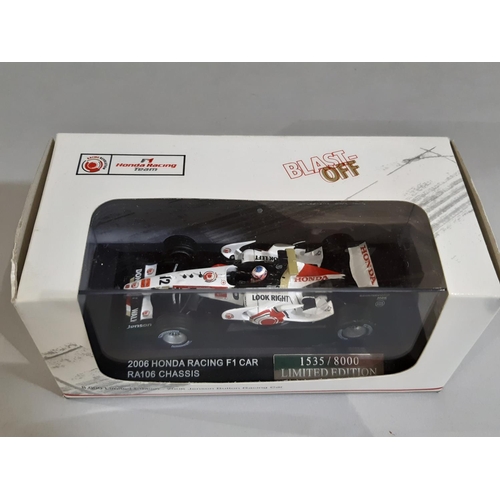 345 - 5 boxed Formula 1 model racing cars by Paul's Model Art, made for Honda and Mercedes teams, includin... 