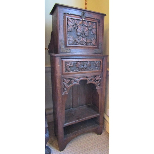 2565 - To be viewed at and collected from Nibley House GL11 6DL: A Victorian estate carved cabinet the lowe... 