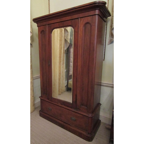 2569 - To be viewed at and collected from Nibley House GL11 6DL: Victorian mahogany wardrobe with mirror pa... 