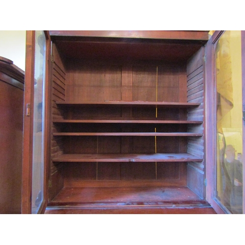 2570 - To be viewed at and collected from Nibley House GL11 6DL: 19th century mahogany secretaire bookcase,... 