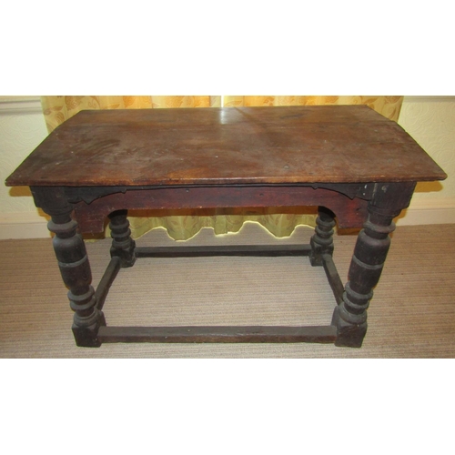 2572 - To be viewed at and collected from Nibley House GL11 6DL: An old English oak side or writing table w... 