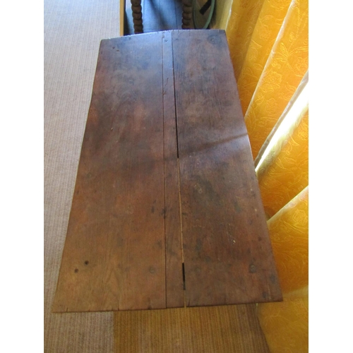 2572 - To be viewed at and collected from Nibley House GL11 6DL: An old English oak side or writing table w... 