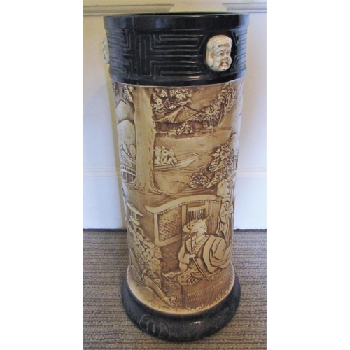 2575 - To be viewed at and collected from Nibley House GL11 6DL: A Bretby ware stick stand of cylindrical f... 