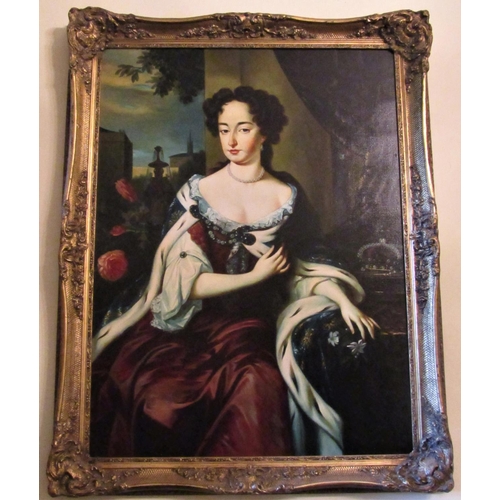 2582 - To be viewed at and collected from Nibley House GL11 6DL: Contemporary oleograph portrait - Queen Ma... 