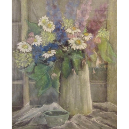 2583 - To be viewed at and collected from Nibley House GL11 6DL: Pastel study - Still life, Summer Flowers ... 