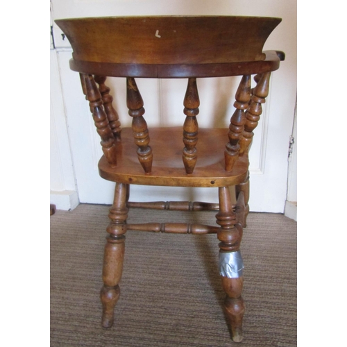 2584 - To be viewed at and collected from Nibley House GL11 6DL: A Windsor captains chair principally in bi... 